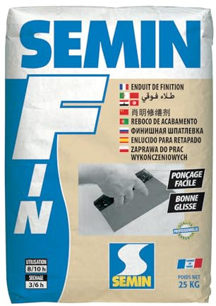Enduit de Finition Semin F, Intérieur, Poudre, Sac de 25 kg