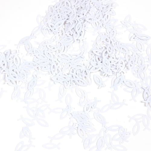 Oblique Unique® Fisch Konfetti für Taufe Hochzeit Konfirmation Kommunion Geburtstag Feier Sommer Party Tisch Deko Streudeko (Weiss)