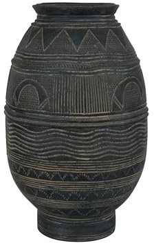 VASE KRUG Kreis Zement SCHWARZ/BRAUN Large