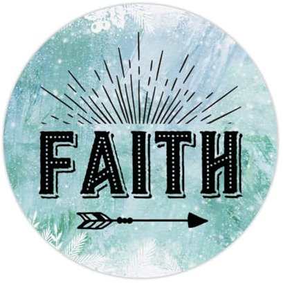 Zyadsinoudor Faith Laptop-Aufkleber, 50 Stück, spirituelles Zitat, Sprüche, Vinyl-Aufkleber, langlebig, wasserdicht, rund, Aufkleber für Wasserflaschen, Laptop, wasserdichte Vinyl-Aufkleber, 10,2 cm