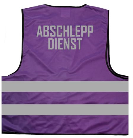 Abschleppdienst lustige Verkleidung Karneval Kostüm Warnweste BZW. Signalweste mit reflektierendem Aufdruck - Größe S/M, Lila