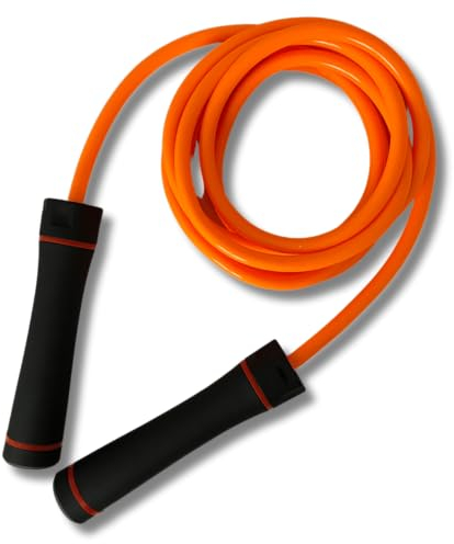 Gravità elevata, corda per saltare pesante, 3 m, 10 mm PVC - Rafforza muscoli, cardio e forza - cuscinetti lisci - ideale per interni/esterni e perdita di peso (Orange)