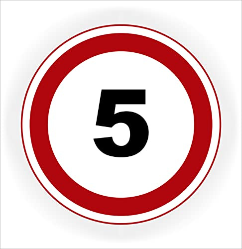 Sticker panneau de signalisation 5 km est la vitesse maximale.