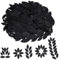 OLYCRAFT 200 Stück Schwarze Blattform Bastelspiegel Kleine Spiegelfliesen Antihaftbeschichtete Mini Glasspiegelfliesen Minispiegel Für Bastelarbeiten Wand Tür Heimdekor - 25x10mm Und 35x15mm