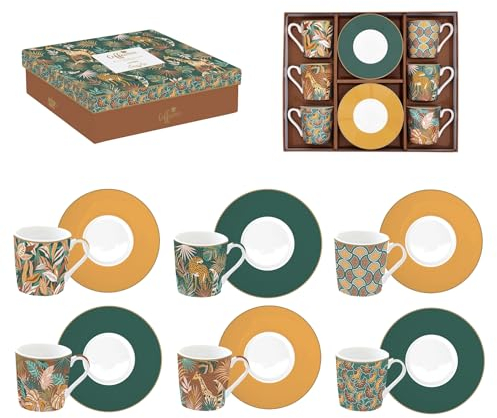 Easy Life Set mit 6 Kaffeetassen, 10 cl, aus Porzellan