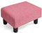 BRIAN & DANY Foot Stool Teddy Fleece, Footstool for Living Room, Small Sherpa Fabric Stool Ottoman with Legs for Entryway, Pink