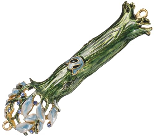 HOLIDYOYO Mesusa-Koffer Metall-Mesusa Religiöse Judaica-Mesusa Handbemalter Baum des Lebens Segen Für Jerusalem Israel Judaica-Tür-Mesusa Für Türdekoration A