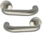 Durabull - Internal Door Handles - Pair of Premium Brushed Chrome Finish, Modern D Shape Lever Design Door Handles, Rose Fixture, Includes Keyhole Cover & Screws. (Brushed D Shaped)