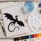 Schablone Drache Fabelwesen v2 Design Stencil DIY Airbrush Muster Wandgestaltung Sprühschablone 15 x 15 cm