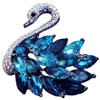 Wilitto Damen-Party-Brosche, Antibelichtung, elegant, Schwan, Retro, Anstecknadel für Kleidung, Schmuck, Herren, Anzug, Mantel, Revers, Vintage-Stil, Strass, Metalllegierung, Sekundärer Stein