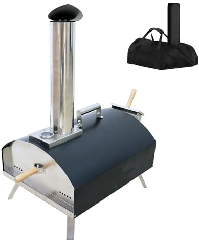 Four à Pizza D'extérieur, Four a Pizza Pellet Multi-Combustible, Appareil Pizza Party Portable à 3 Couches en Acier Inoxydable, avec Sac de Rangement