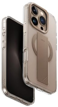 UNIQ HELDRO MAX Handyhülle Kompatibel mit Hybrid iPhone 16 PRO (2024) 6.3, MAGCLICK mit Kameraständer (Taupe Gold)