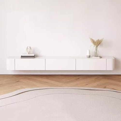 Schwebendes TV-Element 140/160/180cm Schwebendes TV-Element Wandmontiertes TV-Element Hängendes TV-Element Aus Massivholz Für Wohnzimmer Und Büro(140 * 20 * 24CM)