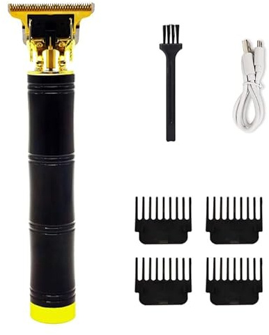 Herzberg HG04111-BLK, Wiederaufladbarer professioneller elektrischer Rasierer, ergonomisch, leistungsstark, schnelles USB-Laden, 5W-Motor, Stahl-Schneidekopf, langlebiger 2500mAh-Akku.