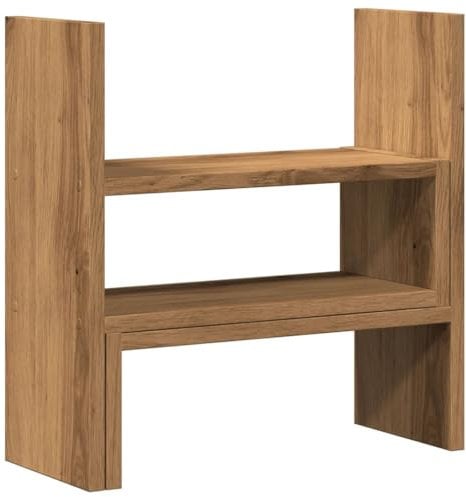 vidaXL Schreibtisch Organizer, Bücherregal Verstellbar Pflegeleicht, Schreibtischregal für Büro Wohnzimmer Küche, Tischregal, Artisan-Eiche Holzwerkstoff
