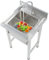 50/60cm Silber 304 Edelstahl Handspüle, kommerzielle Küche Becken Hand Catering mit 360 ° schwenkbaren Wasserhahn für Bad Restaurant Bauernhaus kommerzielle Vorbereitung Workstation
