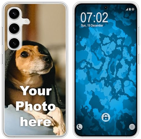 PhoneNatic personalisierte Handyhülle für Samsung Galaxy S24 FE Custom Case transparent zum selbst gestalten mit eigenem Foto Bild Text individuell