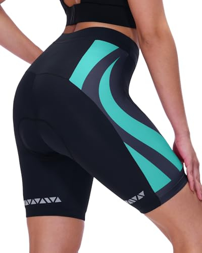Sportneer 4D Women Padded Cycling Shorts Green