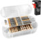 Batteriebox Batterie Aufbewahrungsbox, Batterie Organizer Batteriekasten für 108 AAA AA Batterien, Kunststoff Batterien Aufbewahrung mit Tester, Nur Box