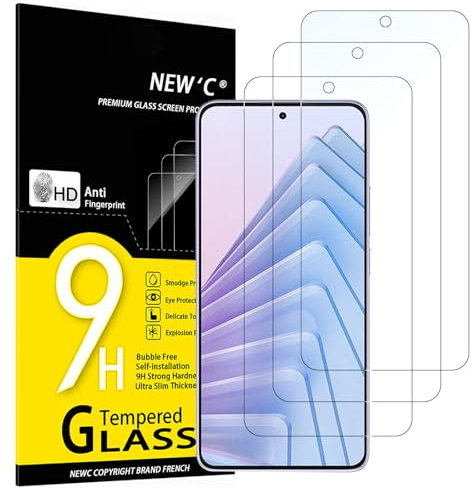 NEW'C 3 Piezas, Protector Pantalla para Xiaomi Redmi Note 14 5G/4G, Cristal templado Antiarañazos, Antihuellas, Sin Burbujas, Dureza 9H, 0.33 mm Ultra Transparente, Ultra Resistente