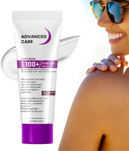 Sonnencreme LSF 100, Anti-Aging Sonnenschutz LSF 100, Sonnencreme für Gesicht und Körper, Sunscreen SPF 100, UV-Schutz Sunblocker für Outdoor Sport - Wasserdicht, Beruhigende (1)