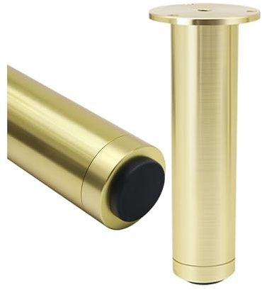 SZLXJMFL Möbelfüße 18cm, 4 Stück Verstellbar Möbelfüsse Gold Aluminiumlegierung | Gebürstet Oberfläche Höhe: 8-25cm Couchtischbeine Tischfüße Sofasfüße 18cm/7