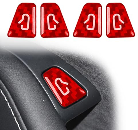 SXunakou for Tesla 3/Y-Shaped Window Switch Button Panel Cover/Red Carbon | Door Switch Button Panel Cover for Tesla Model 3/Y, Carbon Fiber Interior Accessories (2017-2023 M3/2021-2024 My)