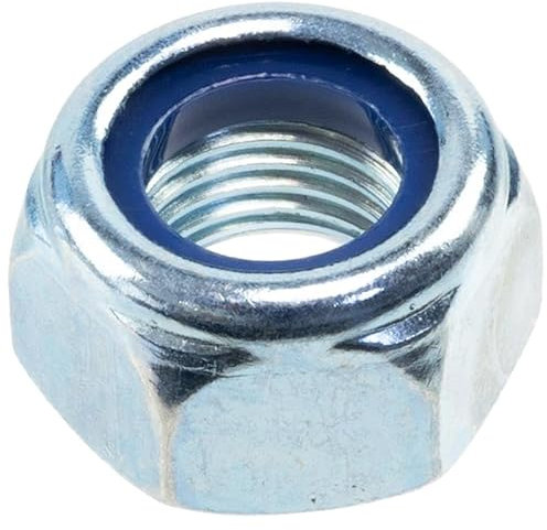 AERZETIX - Set di 15 Dadi di bloccaggio M12x1.25mm esagonali con filettatura a passo ridotto - in acciaio zincato - colore argento - montaggio assemblaggio uso generale fissaggio