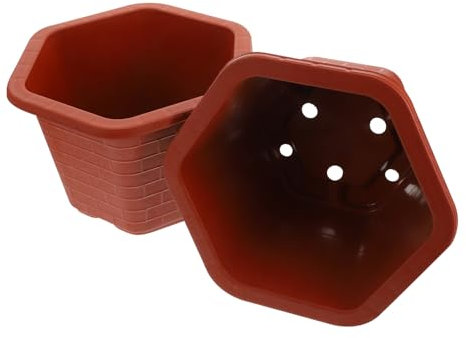 INOOMP 2pièces Pot De Fleurs Hexagonal Plastique Pot De Pépinière pour Plantes Conteneur pour Jardin Et Intérieur
