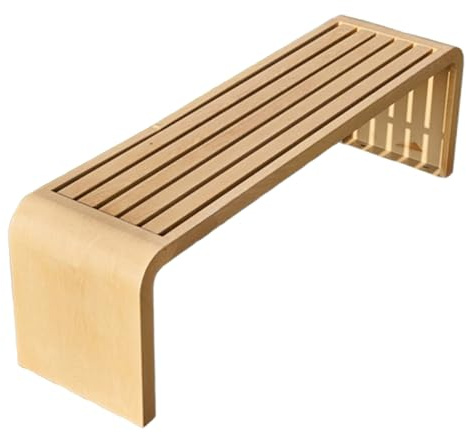 Gartenbank, Bank In Holzoptik Parkbank Als Gartenmöbel 2-3 Sitzer Balkonbank Gartenbank Ohne Lehne Verzinktes Material for Terrasse Park Rasen Hof(Natural,100 * 40 * 45cm)