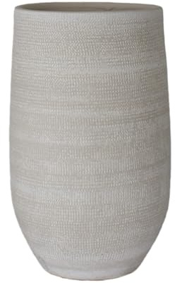 Vase Tokio 30cm - leicht konisch, Creme grau, Keramik, Ø19cm CreaFlor Home