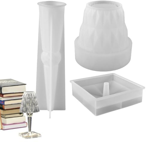 Yonuaret Lampe Epoxidharz Bausatz,Gießform und Lichtfolie für die Lampenherstellung | Einzigartige Formen für DIY-Desktop-Ornamente, Tischkerzen, Kunstharz, schickes