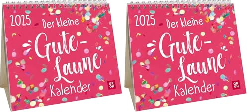 Mini-Kalender 2025: Der kleine Gute-Laune-Kalender: Kleiner Tischkalender mit gute-Laune-Sprüchen | Mit Monatskalendarium | Geschenk für Herzensmenschen, Freundin und Kollegen (Packung mit 2)