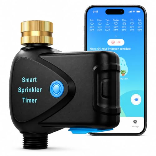Timer per irrigatore WiFi, timer intelligente Bluetooth, timer dell'acqua per tubo da giardino con app, sistema di irrigazione automatico digitale compatibile con Alexa Google, per giardino all'aperto