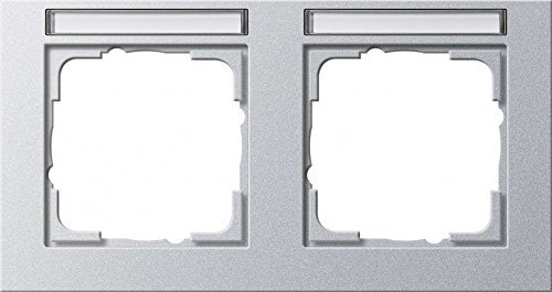 Gira 109225 Abdeckrahmen 2-Fach Beschriftungsfeld waagerecht Gira E2, alu