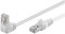 Goobay 94179 CAT 5e Câble de Liaison 1x 90° Coudé, F/UTP, Blanc, 2 m Longueur