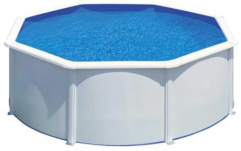 Piscina Gre KITPR358 Atlantis. - Piscina fuori terra in acciaio, rotonda in acciaio, colore bianco. Piscina scomponibile per Giardino. 350 x 132 cm