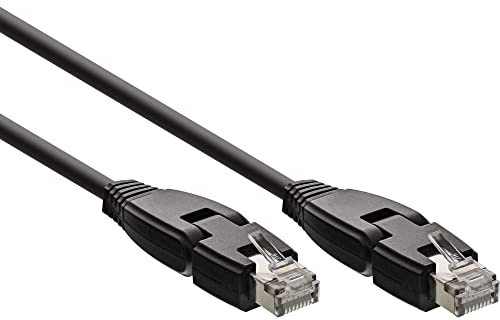 InLine® Patchkabel 180°, S/FTP (PiMf), Cat.6A, 500MHz, halogenfrei, Kupfer, schwarz, 1m