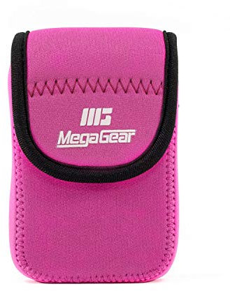 MegaGear MG606 Étui avec Mousqueton en Néoprène pour Appareil Photo Sony Cyber-Shot DSC-WX500 Rose