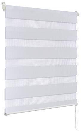 Rapid Teck® Duo Rollo Doppelrollo Weiß 90cm x 150cm ohne Bohren Klemm Seitenzugrollo Kettenzugrollo Vario Jalousie