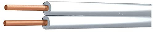 Merriway BH01468 2-Core Standard Figure 8 Solid Copper Thermostat Bell Wire Cable, Door Bell Intercom Phone Entry, 0.5mm White, 25 Metres (88.5 feet)