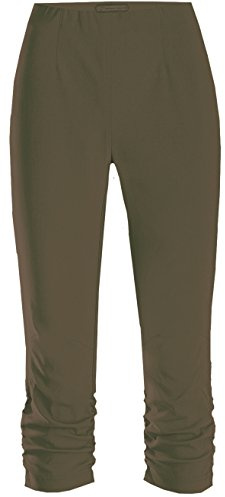 Stehmann Maria-530, stretchige Caprihose, seitlich gerafft Größe 44, Farbe Khaki