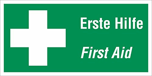 PVC Werbebanner Banner Plane Festival Bauzaunplane Erste Hilfe Piktogramm Notausgang