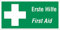 PVC Werbebanner Banner Plane Festival Bauzaunplane Erste Hilfe Piktogramm Notausgang