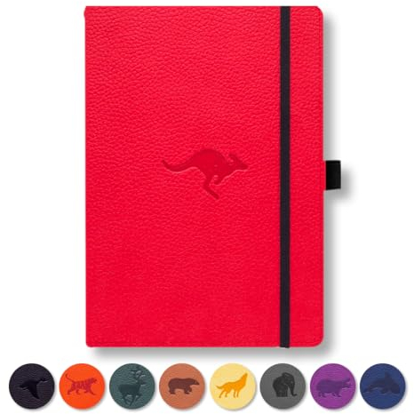 Dingbats* - Tierwelt Notizbuch A5 Gepunktet - Hardcover aus veganem Leder für Arbeit, Reisen, Uni - mit elastischem Verschlussband