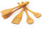 Tuuli Kitchen Set de Utensilios de Cocina Madera de Cerezo (1x Cubiertos para Ensalada, 1x espátula, 1x Pinzas de Barbacoa)