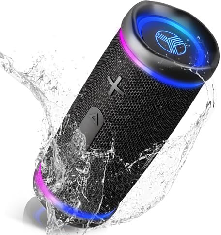 TREBLAB HD77 Premium Bluetooth Speaker – Strong 360° HD Surround Sound, Wireless Dual Pairing, 25 W Powerful Bass, 20 h Battery, Ideal for Outdoor Sports Black