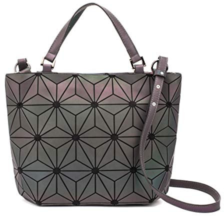 FZChenrry Geometrische leuchtende Geldbörsen und Handtaschen, holografisch, reflektierend, Umhängetasche, Regenbogen-Tragetasche, Schwarz (Nr. 4), Einheitsgröße