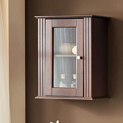 Lomadox Landhaus Badmöbel Hängeschrank, Pinie Massivholz braun, B/H/T ca. 46/57/25 cm