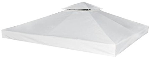 tidyard Pavillondach Ersatzdach Pavillonabdeckung Pavillon Zeltplane Gartenplane 310 g/m2 3 x 3 m für Festzelt Gartenzelt Gartenpavillon Cremewei?